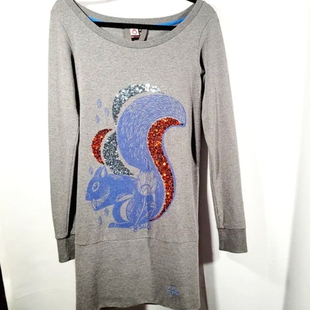 Gsus Sindustries Sweater Dress, Sequin Squirrel XS